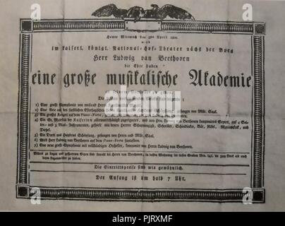 Beethoven Konzert Poster. Stockfoto