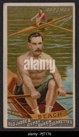 Strand, Ruderer alte Richter & Gipsy Queen Zigaretten. Stockfoto