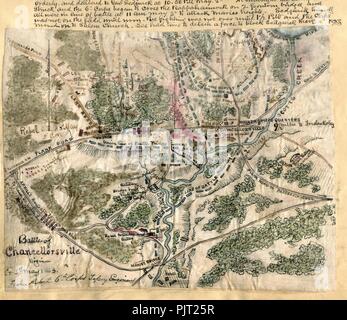 Schlacht von chancellorsville Virginia 2. und 3. Mai 1863. Stockfoto