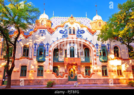 Subotica bunte Straße Architektur, Reichl Palast in der Region Vojvodina in Serbien Stockfoto