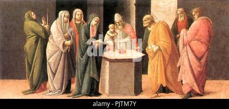 Bartolomeo Di Giovanni - Predella - Darstellung im Tempel - Stockfoto