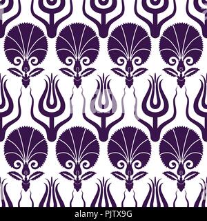 Osmanische Nelke und Tulip textile Design Stock Vektor