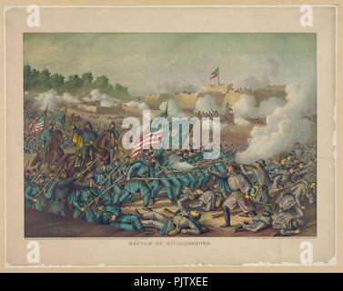 Schlacht von Williamsburg-Gen. Hancock ist kostenlos, 5. Mai 1862. Union (1. McClellan)... Conf. (Gen. J.E. Johnston)... Stockfoto