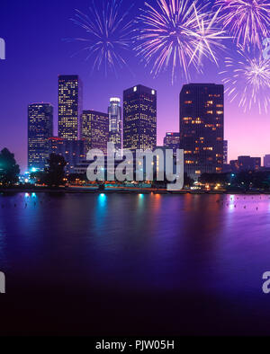 1990 historische Downtown Skyline LOS ANGELES Kalifornien USA Stockfoto