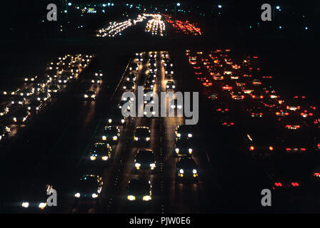 1990 historische BERUFSVERKEHR DOWNTOWN Interstate 110 HARBOR FREEWAY LOS ANGELES Kalifornien USA Stockfoto