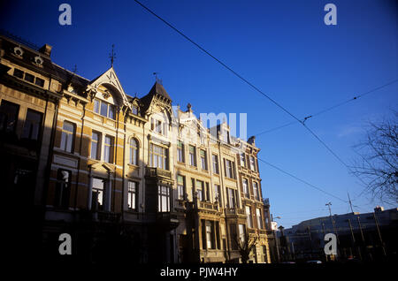 Jugendstil und Jugendstiel Fassaden in der cogels-osylei in Berchem, Antwerpen (Belgien, 06/01/2008) Stockfoto