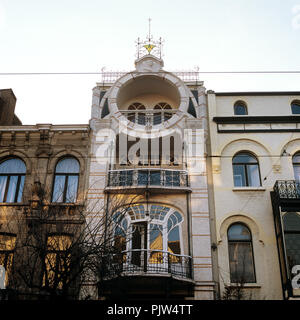 Jugendstil und Jugendstiel Fassaden in der cogels-osylei in Berchem, Antwerpen (Belgien, 14/02/2007) Stockfoto