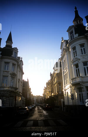 Jugendstil und Jugendstiel Fassaden in der cogels-osylei in Berchem, Antwerpen (Belgien, 06/01/2008) Stockfoto