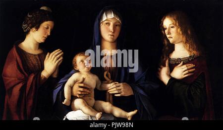 Giovanni Bellini - Madonna mit Kind und zwei Heiligen (Sacra Conversazione) - Stockfoto