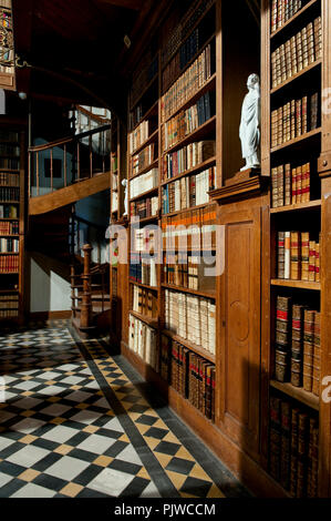 Innerhalb der historischen Bibliothek des 'Cisterzienzerabdij' Saint-Bernard Zisterzienserabtei in Bornem (Belgien, 22/12/2009) Stockfoto