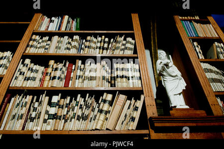 Innerhalb der historischen Bibliothek des 'Cisterzienzerabdij' Saint-Bernard Zisterzienserabtei in Bornem (Belgien, 22/12/2009) Stockfoto