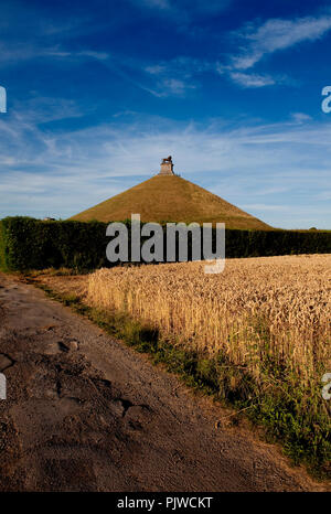 Die Lion Hill auf dem Schlachtfeld von Waterloo in Braine-l'Alleud (Belgien, 19/07/2010) Stockfoto