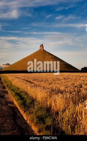 Die Lion Hill auf dem Schlachtfeld von Waterloo in Braine-l'Alleud (Belgien, 19/07/2010) Stockfoto