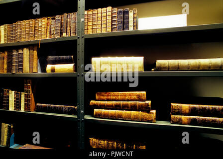 Innerhalb der historischen Bibliothek des trappistines Abtei "Onze-Lieve-Vrouw van Nazareth" in Brecht, Provinz Antwerpen (Belgien, 29.05.2006) Stockfoto