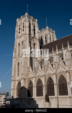 Die Kathedrale von St. Michael und St. Gudula in Brüssel (Belgien, 22/10/2011) Stockfoto