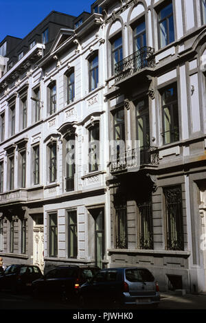 Die schöne Villa befindet sich in der rue Saint-Joseph II in Saint-Josse-ten-Noode, dem Europäischen Viertel in Brüssel (Belgien, 18.08.2006) Stockfoto