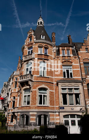 Herrenhäuser auf den Ambiorix Platz in Brüssel (Belgien, 29/04/2010) Stockfoto