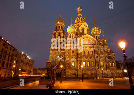 Die Kirche des Erlösers auf verschüttetem Blut in St. Petersburg, Russland Stockfoto