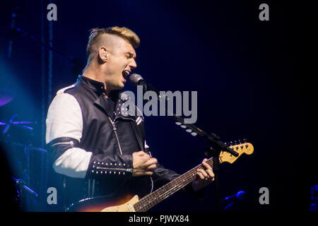 São Paulo, Brasilien. 8. Sep 2018. Nick Carter führt im Tropical Butantã am Samstagabend in São Paulo, Brasilien. Credit: Hella Devoraes/Alamy Leben Nachrichten. Stockfoto