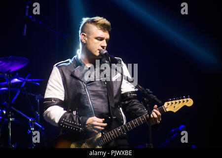 São Paulo, Brasilien. 8. Sep 2018. Nick Carter führt im Tropical Butantã am Samstagabend in São Paulo, Brasilien. Credit: Hella Devoraes/Alamy Leben Nachrichten. Stockfoto