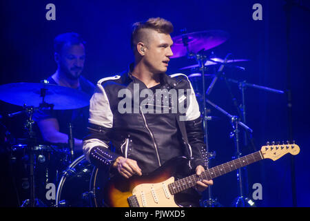 São Paulo, Brasilien. 8. Sep 2018. Nick Carter führt im Tropical Butantã am Samstagabend in São Paulo, Brasilien. Credit: Hella Devoraes/Alamy Leben Nachrichten. Stockfoto