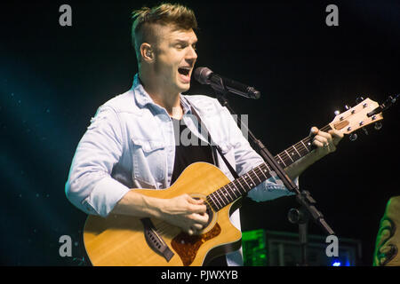São Paulo, Brasilien. 8. Sep 2018. Nick Carter führt im Tropical Butantã am Samstagabend in São Paulo, Brasilien. Credit: Hella Devoraes/Alamy Leben Nachrichten. Stockfoto