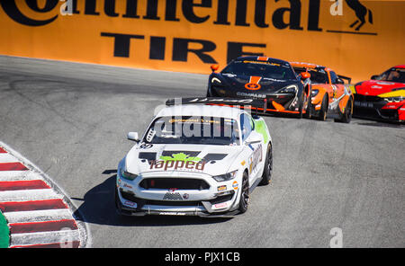 Monterey, CA, USA. 08 Sep, 2018. #80 A Treiber Martin Gerste/Brett Sandberg in der Korkenzieher während der Continental Monterey Grand Prix IMSA Continental Tire Sports Car Challenge Rennen an Weathertech Raceway Laguna Seca in Monterey, CA Thurman James/CSM/Alamy leben Nachrichten Stockfoto