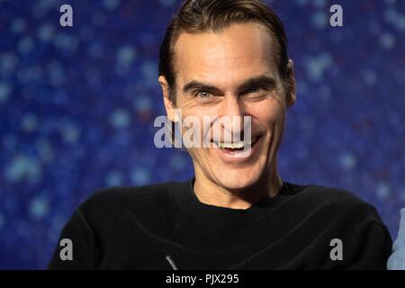 Toronto, Kanada. 8. September 2018. Joaquin Phoenix nimmt an der Pressekonferenz "Die Schwestern Brüder auf der 43 Toronto International Film Festival, tiff, bei Bell Lightbox in Toronto, Kanada, am 08. September 2018. | Verwendung der weltweiten Kredit: dpa Picture alliance/Alamy leben Nachrichten Stockfoto