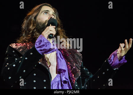 Mailand Italien. 08.September 2018. Die US-amerikanische Rockband 30 Seconds To Mars live im Bereich Expo Erfahrung während der 'Milano Felsen 2018 'Credit führt: Rodolfo Sassano/Alamy leben Nachrichten Stockfoto