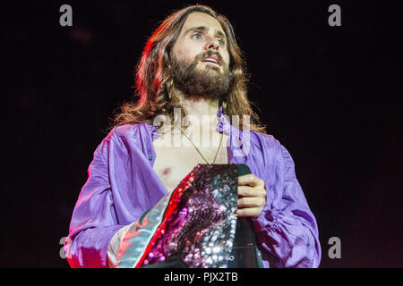 Mailand Italien. 08.September 2018. Die US-amerikanische Rockband 30 Seconds To Mars live im Bereich Expo Erfahrung während der 'Milano Felsen 2018 'Credit führt: Rodolfo Sassano/Alamy leben Nachrichten Stockfoto