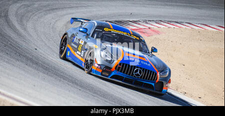 Monterey, CA, USA. 08 Sep, 2018. #46 A. Fahrer Hugh Plumb/Owen Trinkler Aus schalten 5 Während der Continental Monterey Grand Prix IMSA Continental Tire Sports Car Challenge Rennen an Weathertech Raceway Laguna Seca in Monterey, CA Thurman James/CSM/Alamy leben Nachrichten Stockfoto