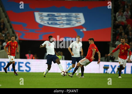 London, Großbritannien. 08 Sep, 2018. Danny Welbeck von England in Aktion. UEFA Liga Nationen A, Gruppe 4 Spiel, England gegen Spanien im Wembley Stadion in London am Samstag, den 8. September 2018. Bitte beachten Sie die Bilder sind nur für den redaktionellen Gebrauch bestimmt. pic von Andrew Obstgarten/Alamy Live news Credit: Andrew Orchard sport Fotografie/Alamy leben Nachrichten Stockfoto