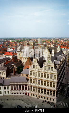 Panoramablick über die Stadt Gent (Belgien, 09/08/2004) Stockfoto