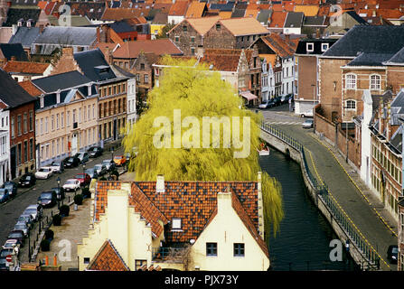 Panoramablick über die Stadt Gent (Belgien, 08/04/2006) Stockfoto