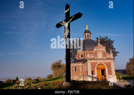 Die chapell Unserer Lieben Frau von Oudenberg, oben auf dem Muur klettern in Geraardsbergen (Belgien, 22/10/2011) Stockfoto