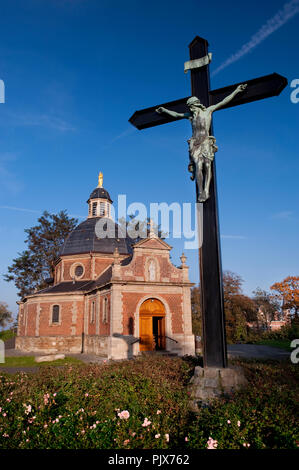 Die chapell Unserer Lieben Frau von Oudenberg, oben auf dem Muur klettern in Geraardsbergen (Belgien, 22/10/2011) Stockfoto