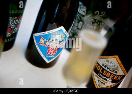 Impressionen von der De Vlier kleine Brauerei in Holsbeek (Belgien, 26/04/2013) Stockfoto