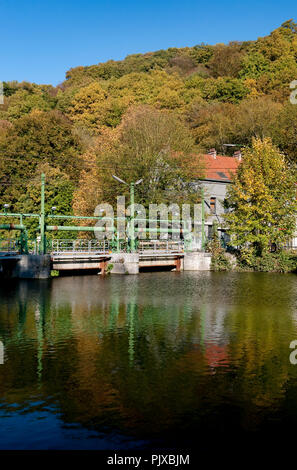 Impressionen von der Sambre in Landelies (Belgien, 24/10/2011) Stockfoto