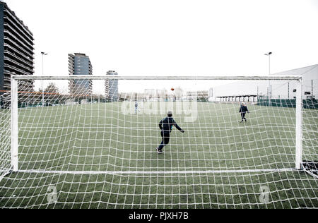 Die Sippelberg Fußballstadion und Felder in Molenbeek-Saint-Jean, Brüssel (Belgien, 28/11/2015) Stockfoto