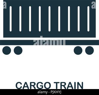 Cargo Bahn Symbol. Schwarzweiß-Design von der Logistik Lieferung Sammlung. UI. Pixel Perfect einfache Piktogramm cargo Bahn Symbol. Web Design, Apps, s Stock Vektor