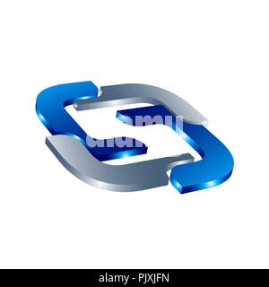 Buchstabe s 3d Logo vector Abbildung Schablone Buchstabe S Trend logo Vektor, kreative Buchstabe s Buchstabe 3D-Stil, logo Stock Vektor