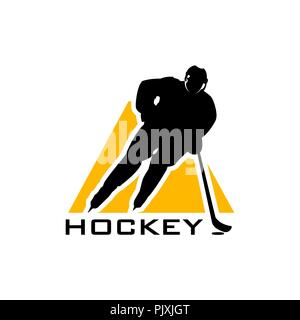 Vektor Silhouette von hokey sportlicher Mann. Große Dinge kam nie von Komfort leben Stock Vektor