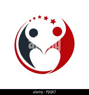 Einfaches Konzept für bunte Gemeinschaft Menschen Logo. Leute Gemeinschaft logo Stock Vektor