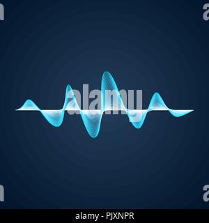 Sound wave Pattern. Equalizer graf Design. Abstrakt Blau Digital Waveform. Vector Illustration auf dunklem Hintergrund isoliert Stock Vektor