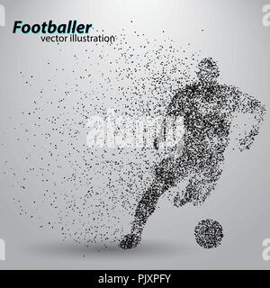 Silhouette einer Fußballspieler von Partikeln Stock Vektor