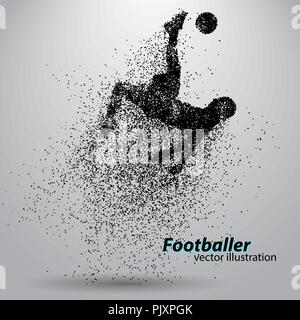 Silhouette einer Fußballspieler von Partikeln Stock Vektor