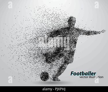 Silhouette einer Fußballspieler von Partikeln Stock Vektor