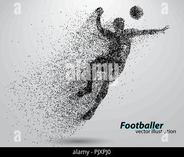 Silhouette einer Fußballspieler von Partikeln Stock Vektor