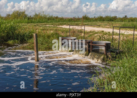 Florida Wasserüberlauf Abflusssystem Stockfoto