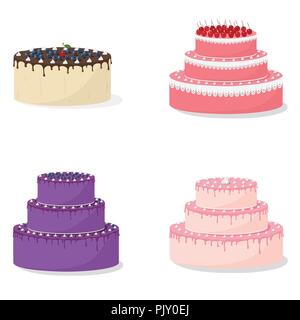 Cartoon Kuchen Sammlung Stock Vektor